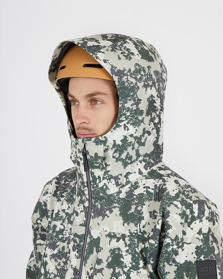 Xtm Ridge Line Mens Jacket 2026 ski jacket -- Stone Lichen colorway lifestyle view showing full jacket silhouette