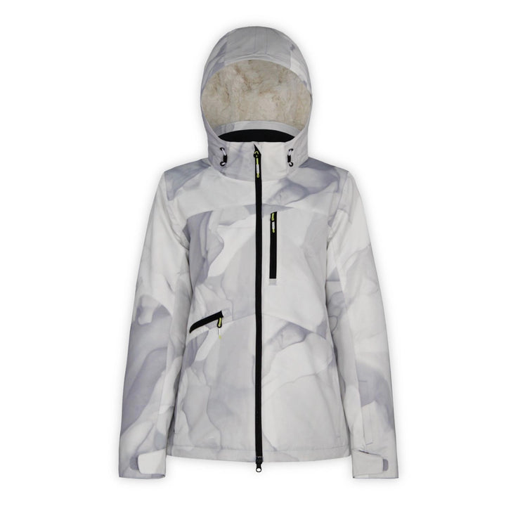 This is an image of Boulder Gear Ember Print womens jacket